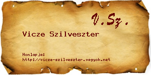 Vicze Szilveszter névjegykártya